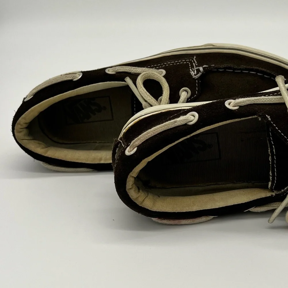 Vans Vintage Zapato Del Barco Brown Suede Size Men 7.5/Women 9